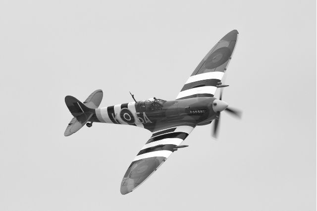 a spitfire plane in flight