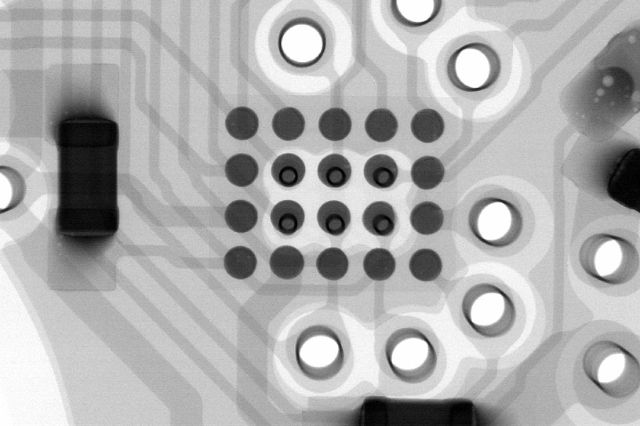 a high resolution x ray image of electronics compnents taken by the electronics group