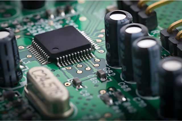 a close up image on a PCB