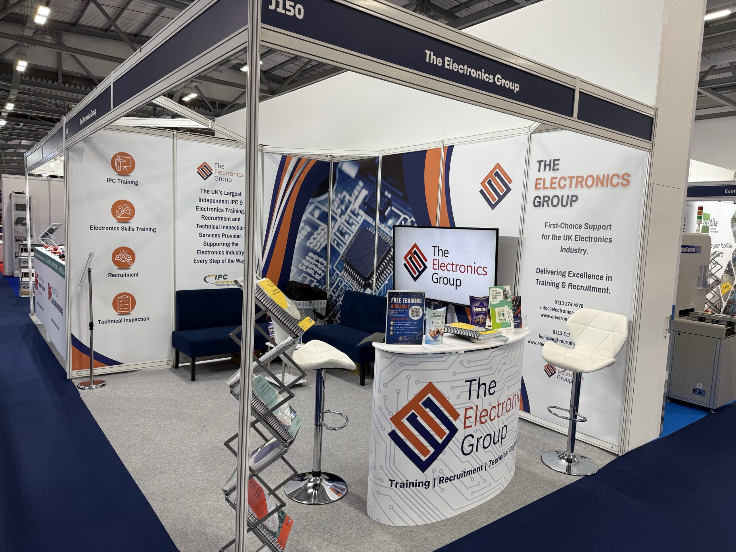 The Electronics Group stand set up at Southern Manufacturing exhibition
